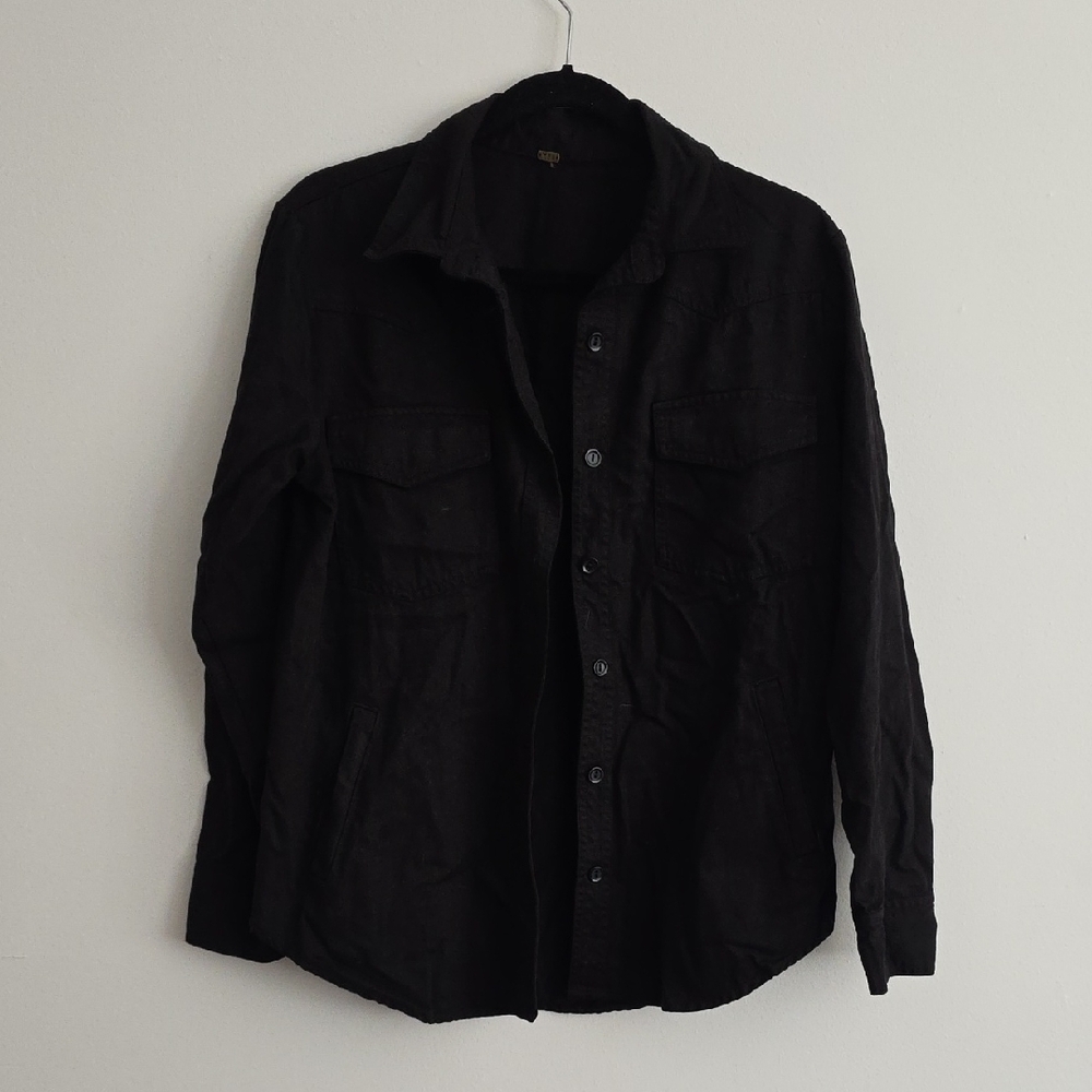 Classic Black Button Down Shirt for Women